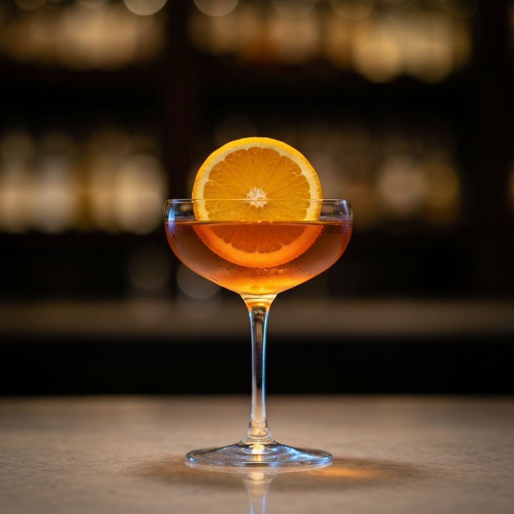 Classic cocktail with citrus garnish